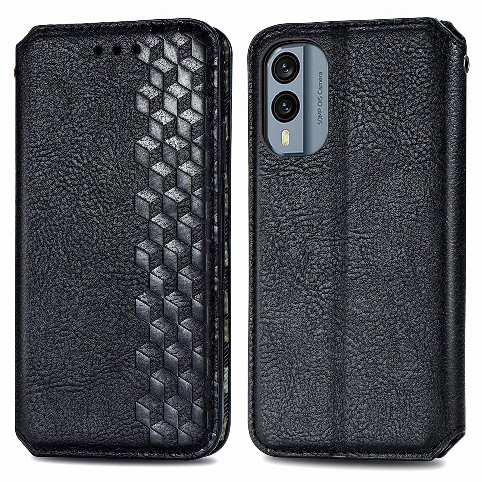 Magnetic Auto-Absorbed Phone Case for Nokia X30 5G Imprinting Rhombus Foldable Stand Leather Cover Wallet Magnetic Auto-Absorbed Phone Case for Nokia X30 5G Imprinting Rhombus Foldable Stand Leather Cover Wallet